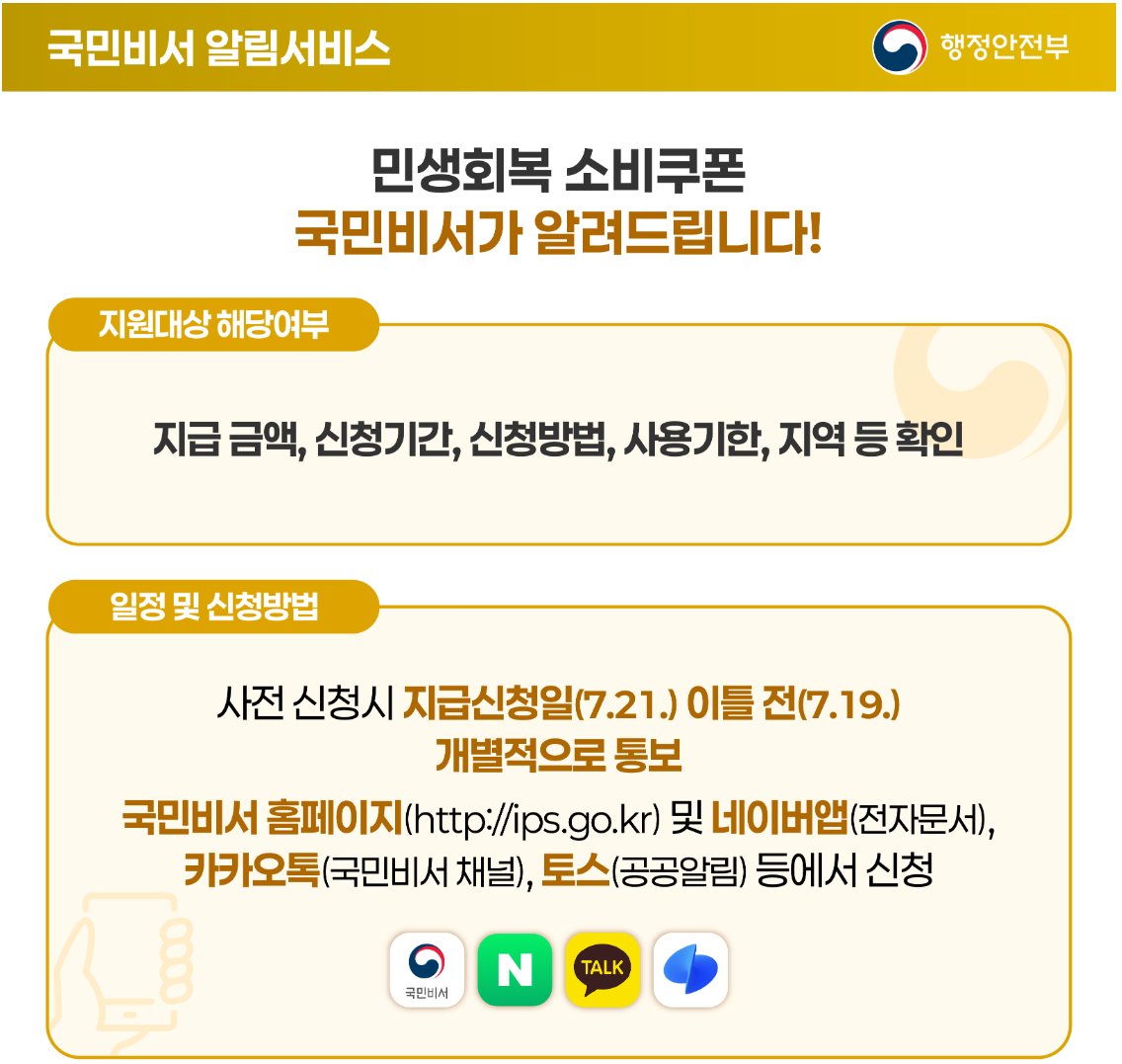 민생회복 소비쿠폰 국민 알림