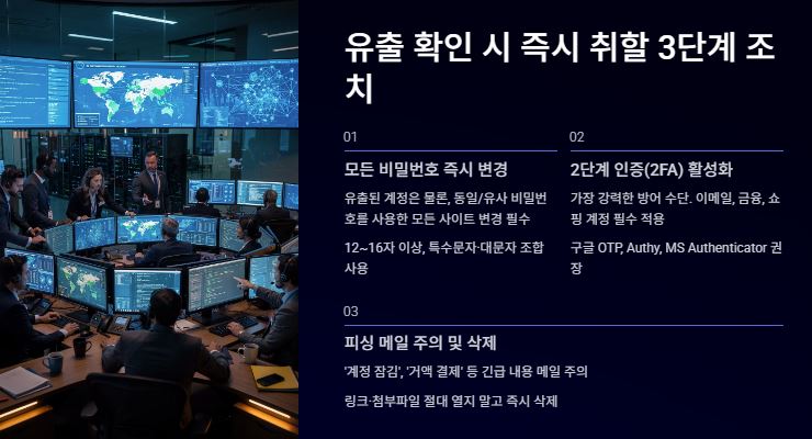 이메일 유출시 해야할 조치