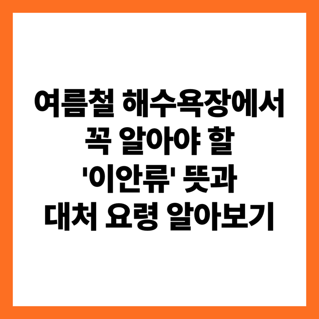이안류 뜻과 대처 요령
