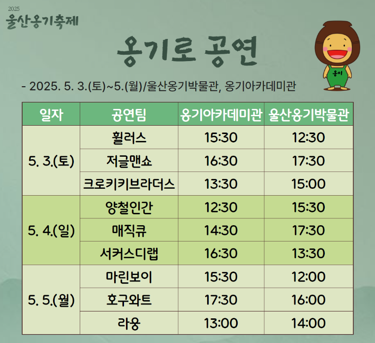 주요 공연 안내