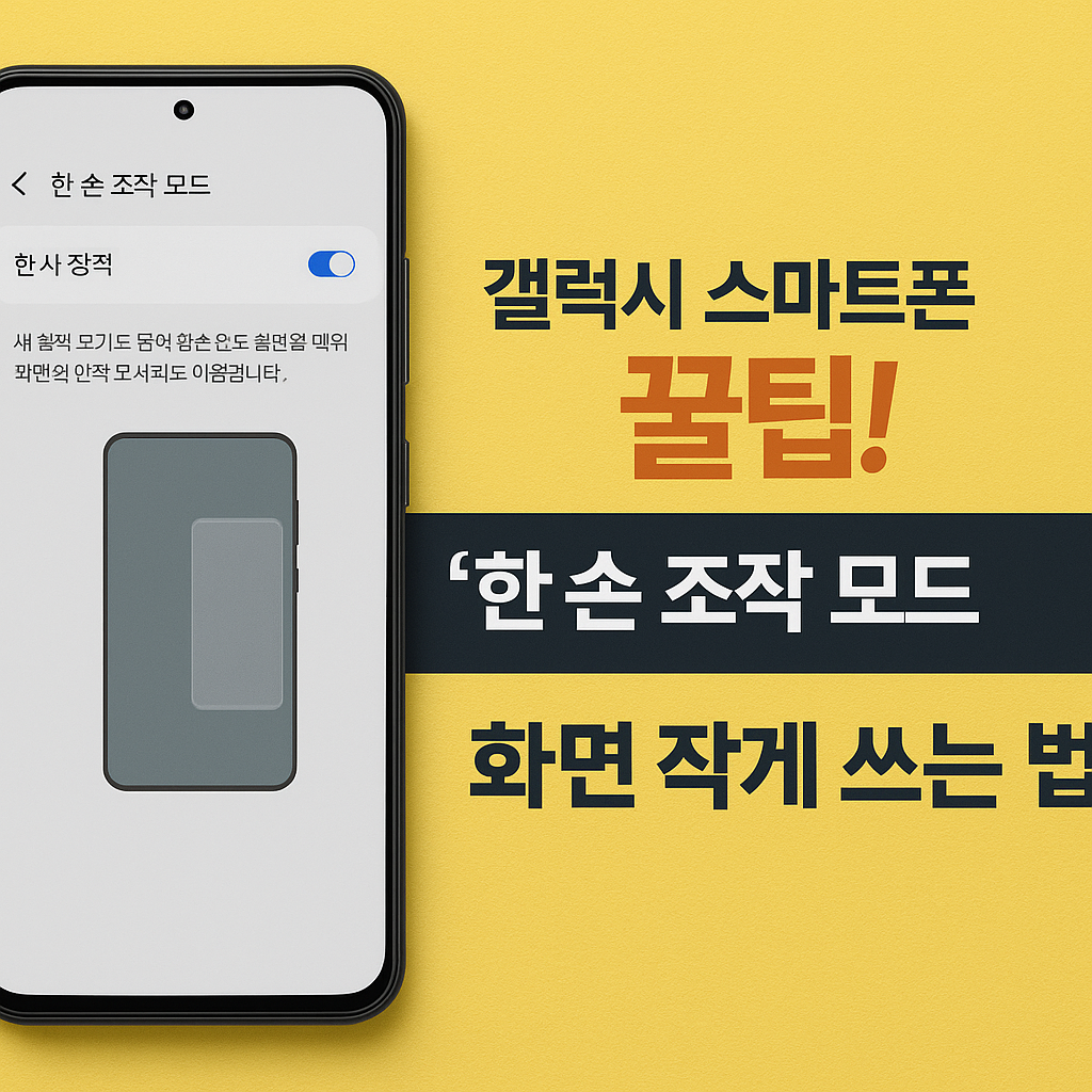갤럭시 한 손 모드
갤럭시 스마트폰 꿀팁
One UI 유용한 기능
스마트폰 화면 줄이기
갤럭시 제스처 설정