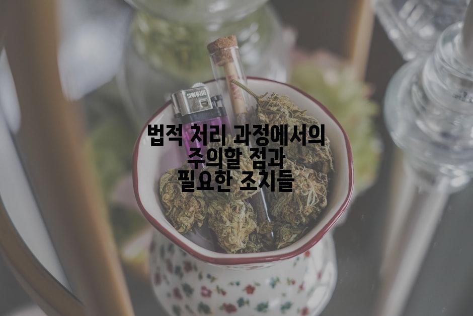 법적 처리 과정에서의 주의할 점과 필요한 조치들