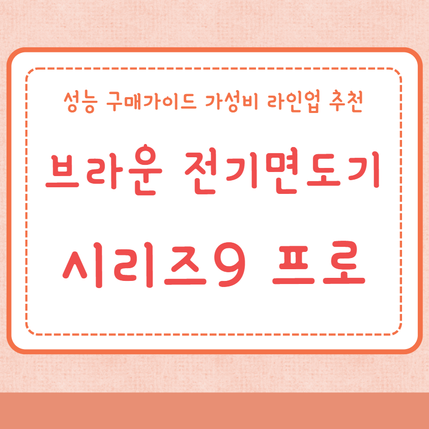브라운 전기면도기 시리즈9 Pro Plus 추천