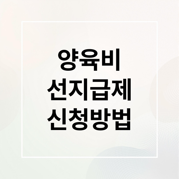 양육비 선지급제