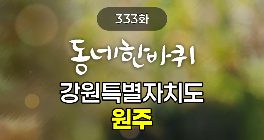 KBS 동네한바퀴 강원특별자치도 원주 333화 2025년 8월 23일 맛집 식당 업체 촬영장소 촬영지 정보, 치악산 품에 안긴 천년고찰, 국형사, 산골에서 빚는 인생의 깊은 맛, 어간장, 구도심에 부는 새바람 – 치악산 바람길숲과 학성동 비밀정원, 원주 시민들의 소울푸드 김치만두, 하늘길이 열린 명산 – 소금산 그랜드밸리 케이블카, 강원도의 여름을 담은 옥수수 껍질 인형, 남편을 향한 그리움이 담긴 동치미막국수, 도예가 남자와 서울 여자의 시골 민박