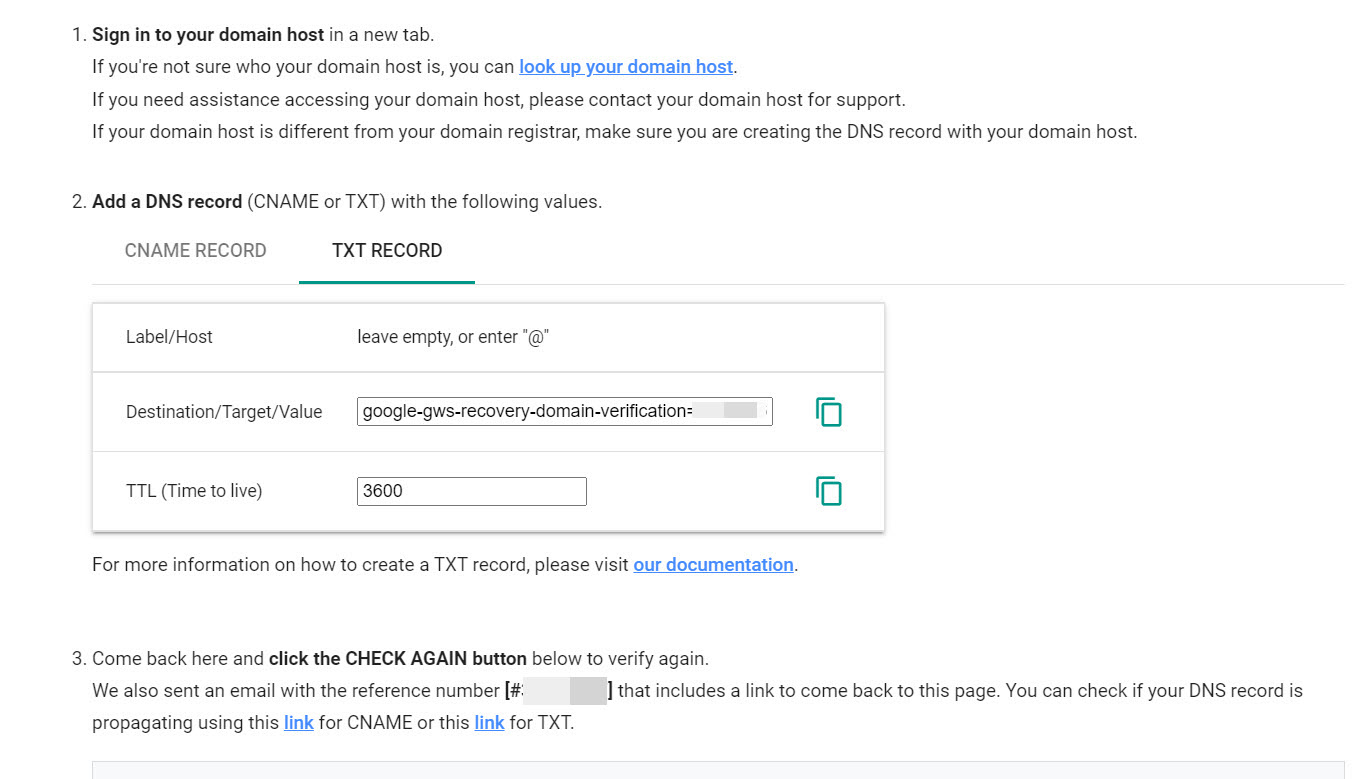 TXT 레코드를 통해 도메인 소유권 확인