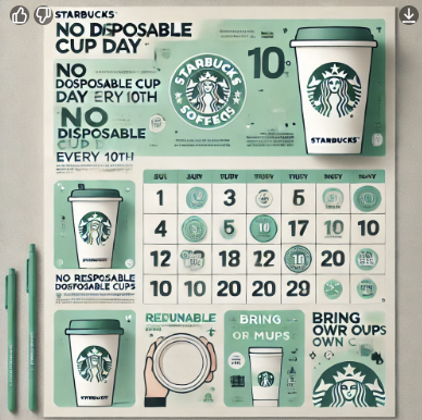 스타벅스, 매월 10일은 일회용 컵 없는 날 관련 사진