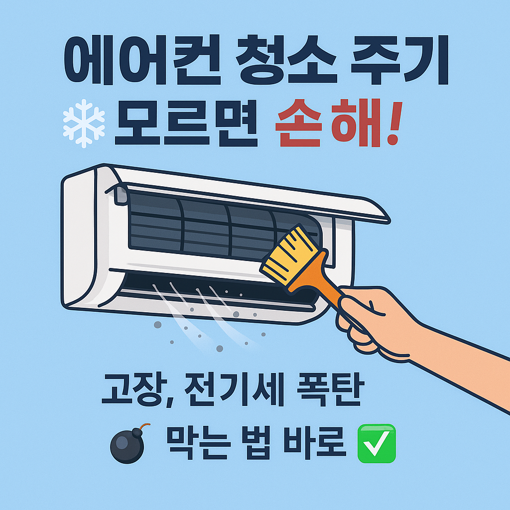 에어컨 청소 주기 한눈에 정리! 에어컨을 오래 쓰고 전기세 아끼고 효율 높이는 관리법