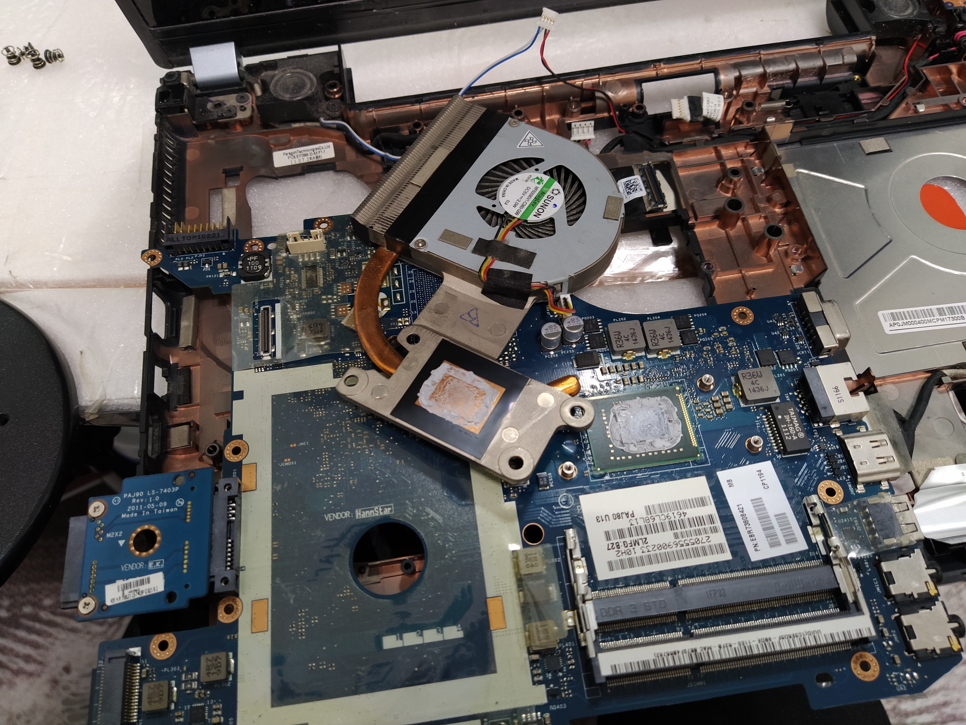 P530-GE3EK CPU 방열판과 팬