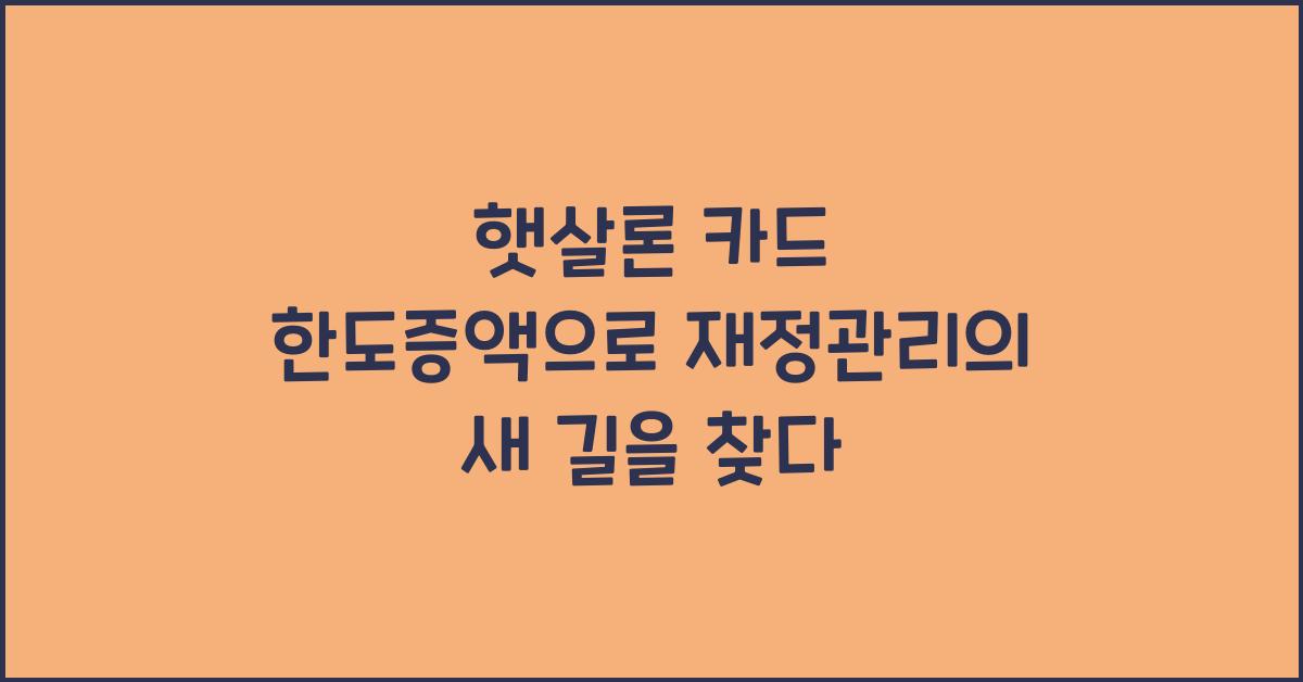햇살론 카드 한도증액