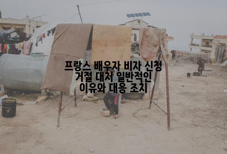 프랑스 배우자 비자 신청 거절 대처 일반적인 이유와 대응 조치