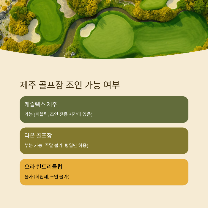 제주 주요 골프장 조인 가능 여부