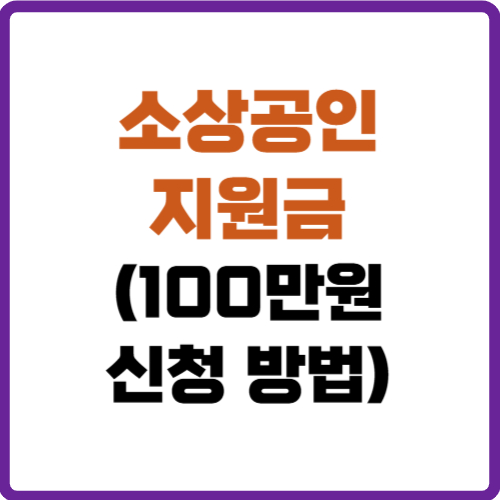 소상공인 지원금 100만원