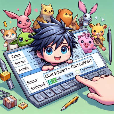 캐릭터가 키보드에서 데이터를 수정하고 있는 장면.