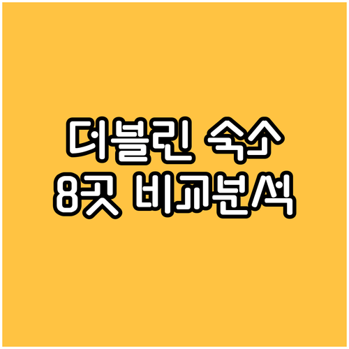 더블린 숙소 고민 끝! 인기 호텔 8