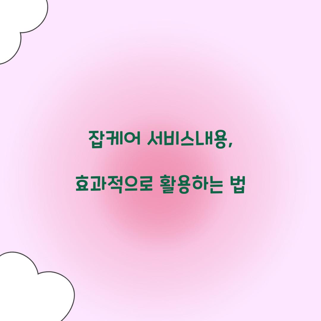 잡케어 서비스내용