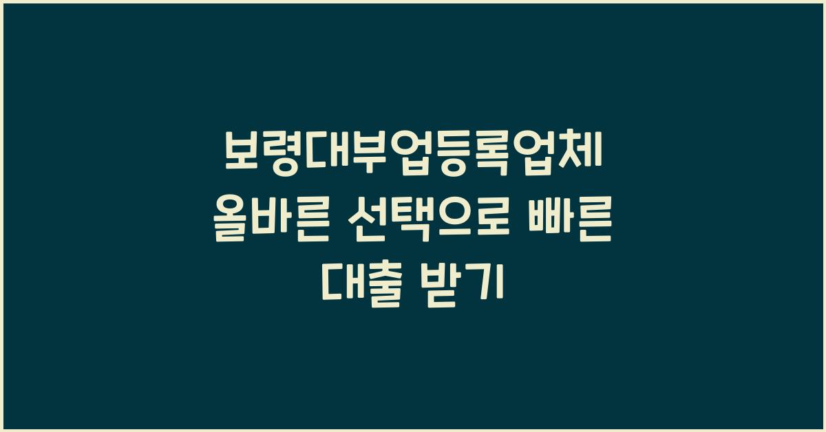 보령대부업