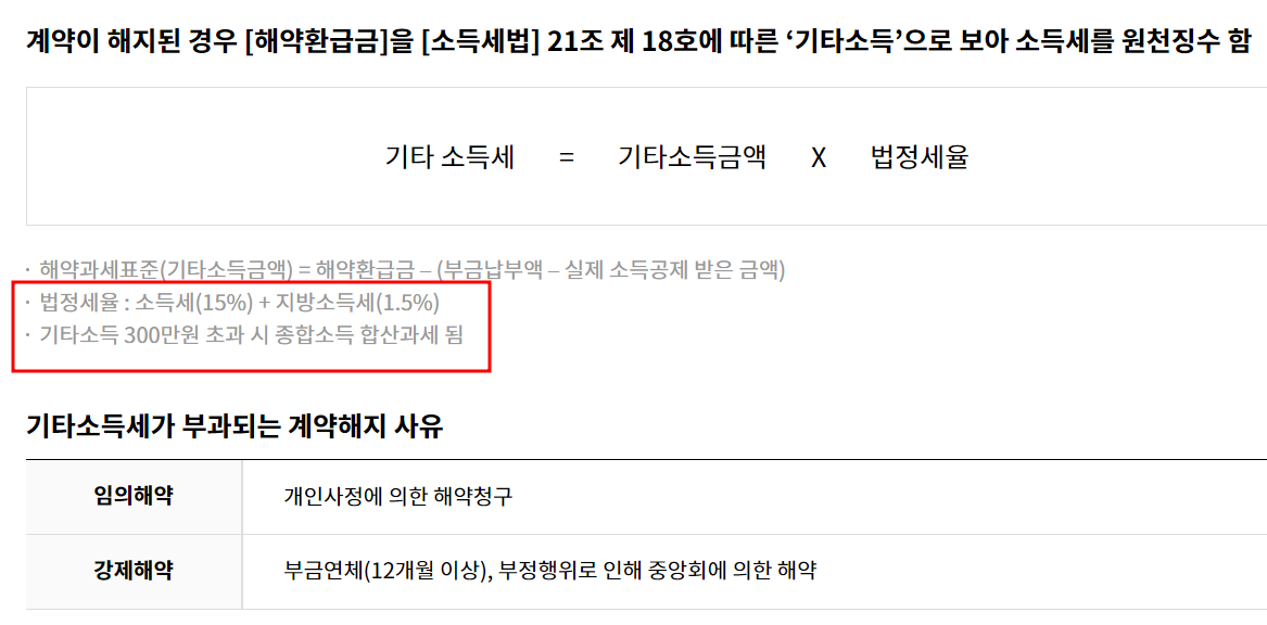 노란우산공제 해약세금