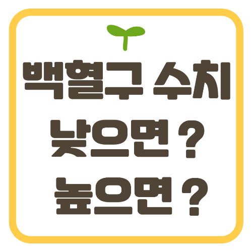 백혈구 수치 낮으면 높으면