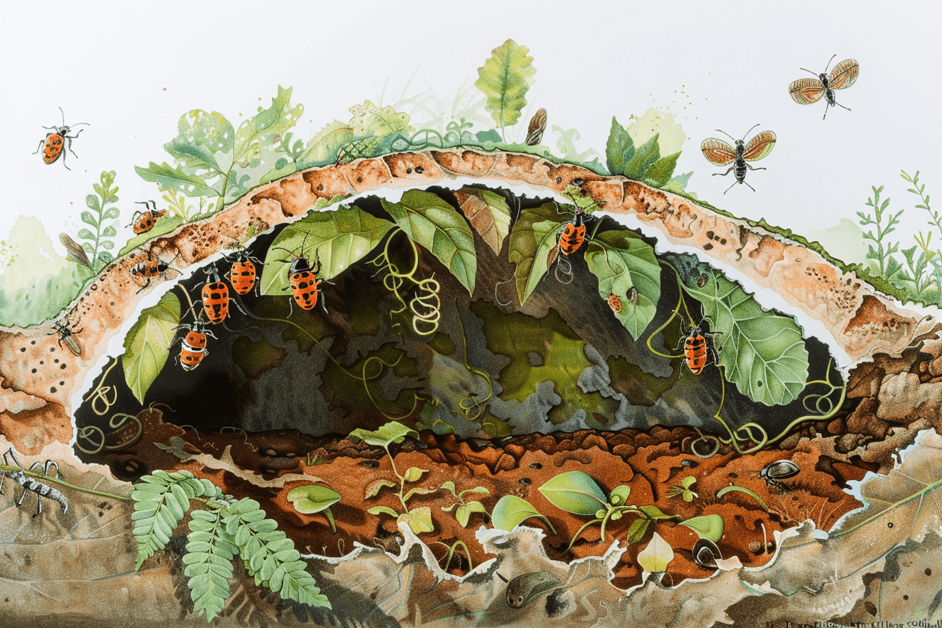 땅속의-곤충들의-생태계를-그린-그림