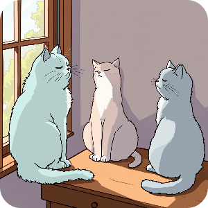 고양이가 창문가에 앉아있는 이미지