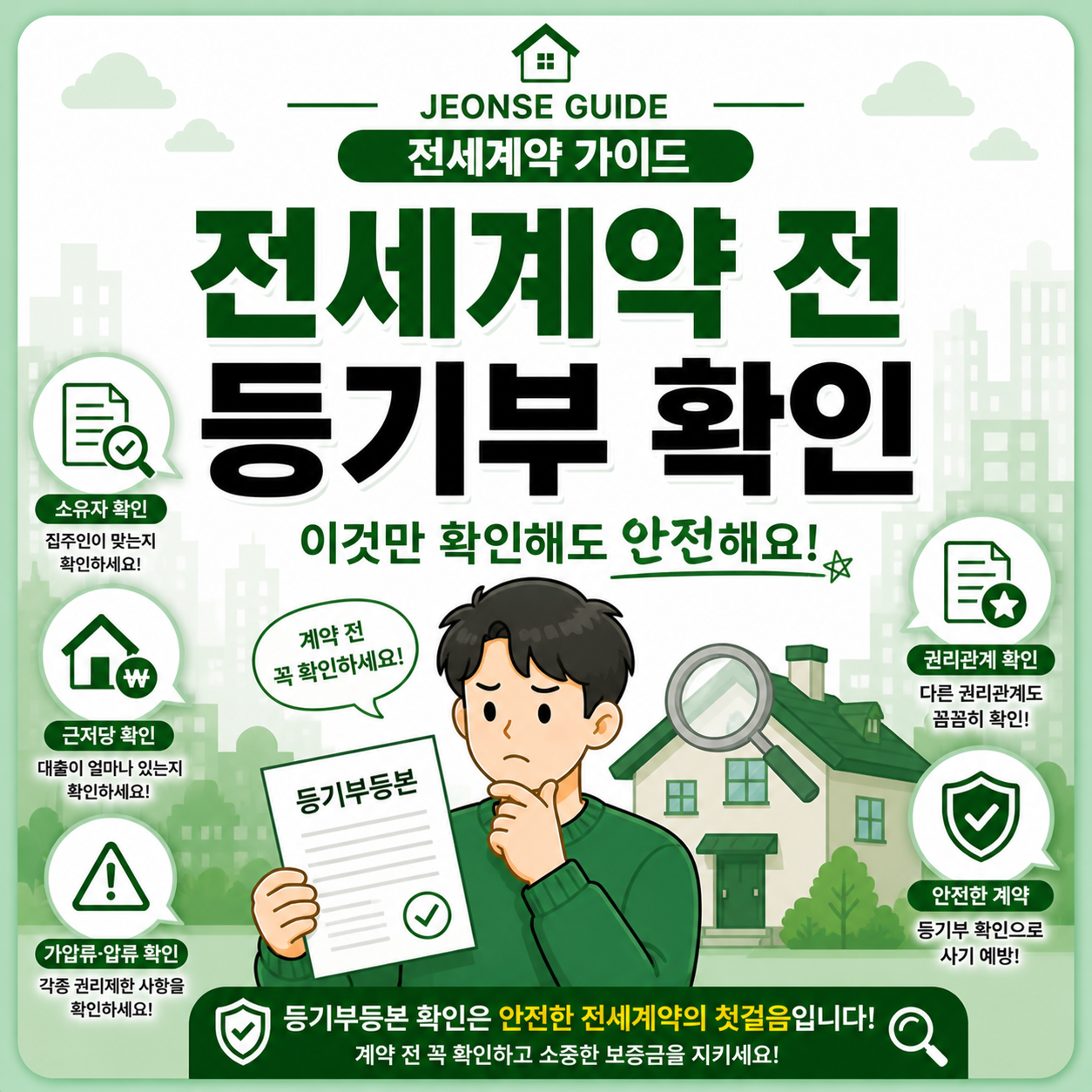 전세계약 전 등기부등본 확인 방법과 위험 기준 안내