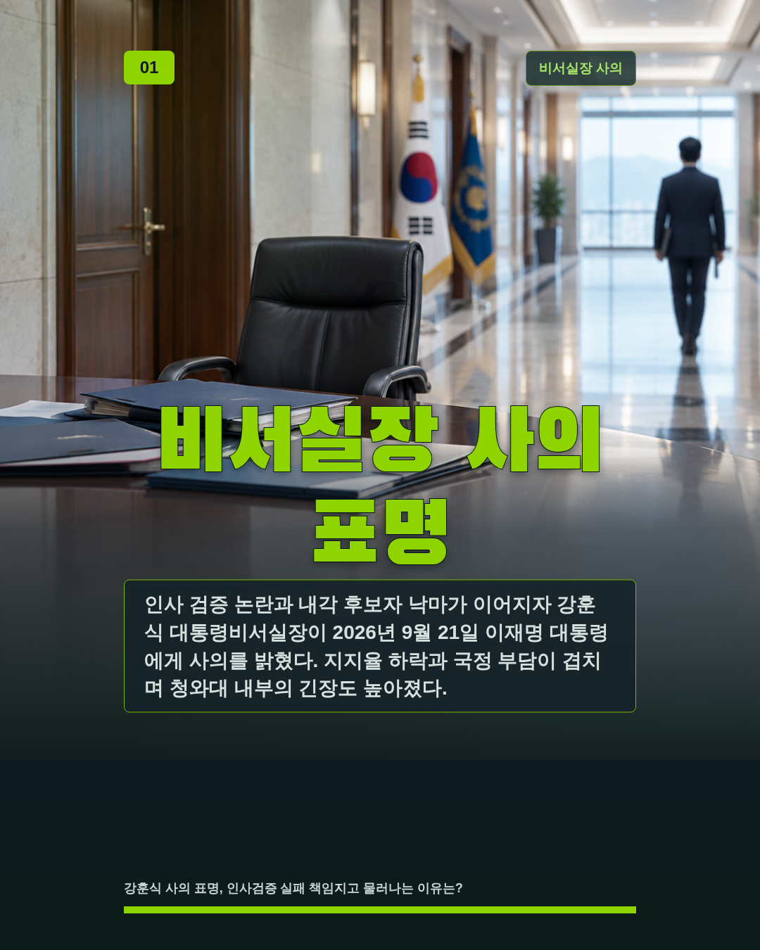 비서실장 사의 표명