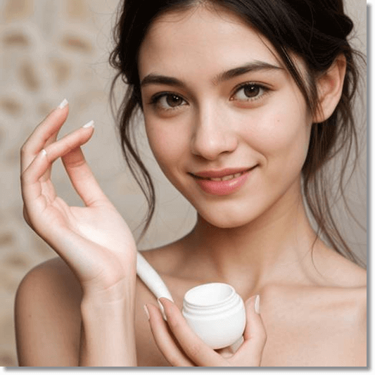 피부관리 하는 아름다운 여성