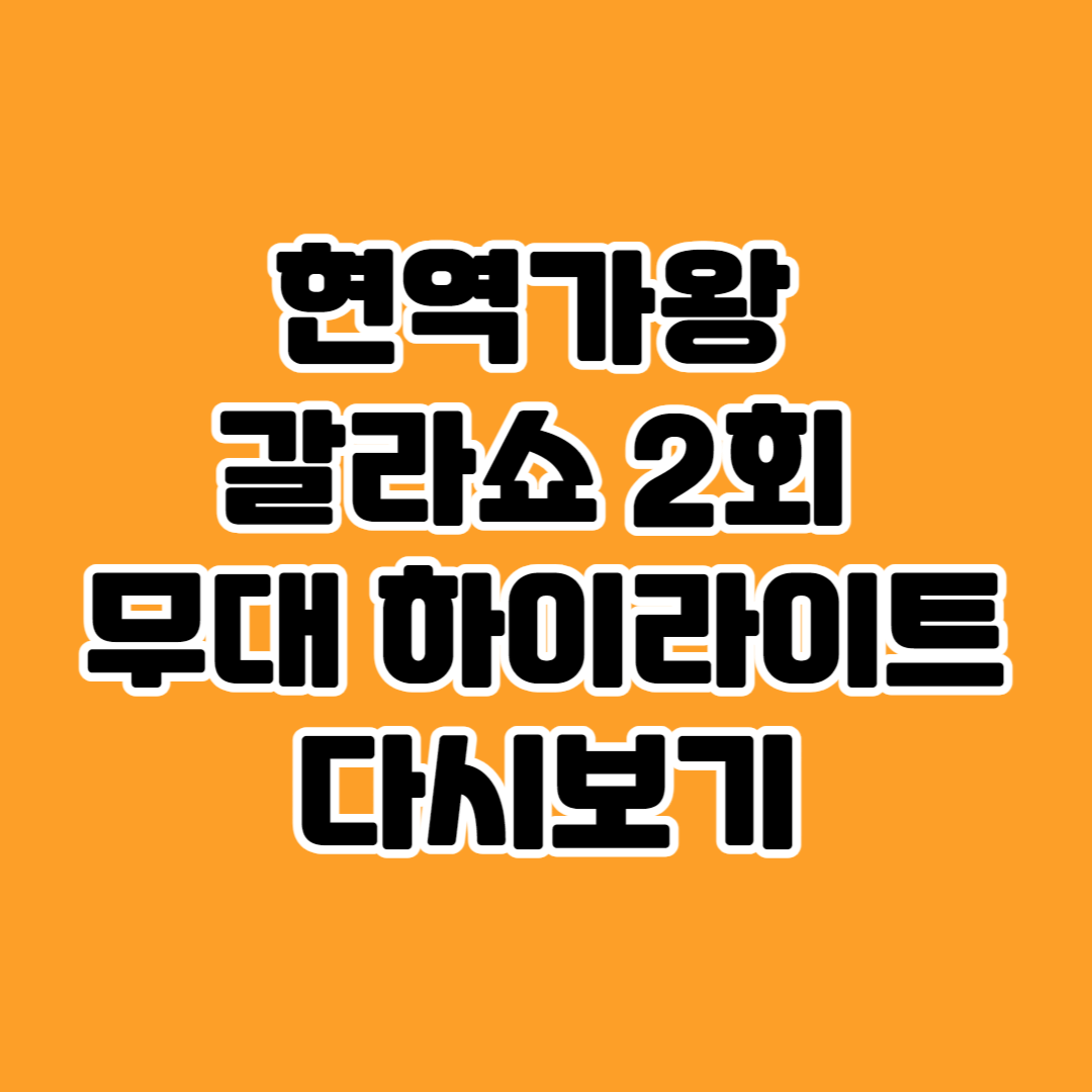 현역가왕 갈라쇼 2회 무대 하이라이트 다시보기
