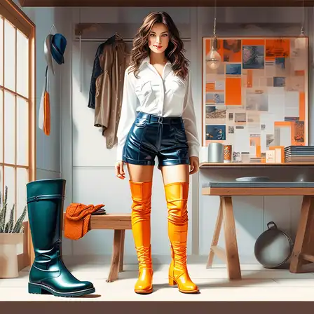 가죽 롱부츠 냄새 코디