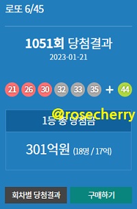 동행복권-1051회차-로또6-45-당첨결과-구매하기