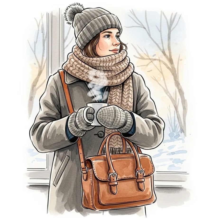 겨울 축제를 준비하는 따뜻한 차림의 사람