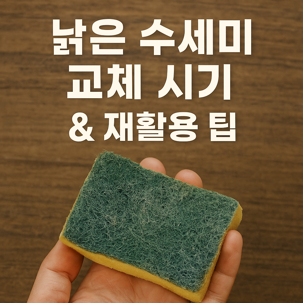 낡은 수세미 교체 시기 & 재활용 팁