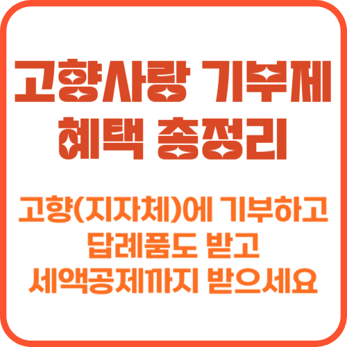 고향사랑 기부제 혜택