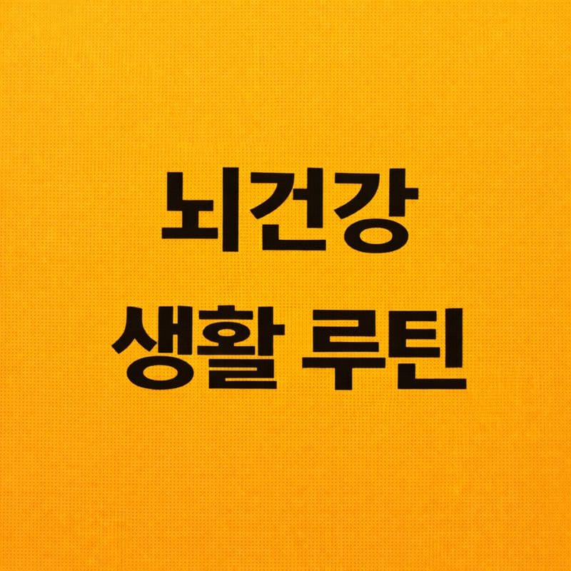 뇌 건강 생활 루틴