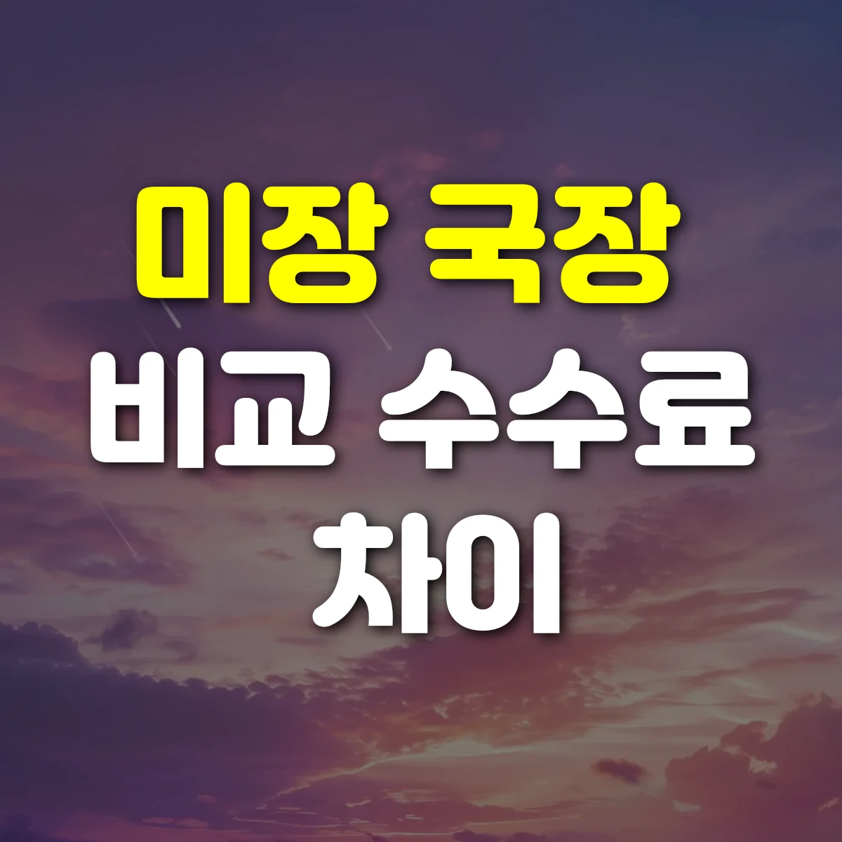 미장 국장 비교 수수료 차이