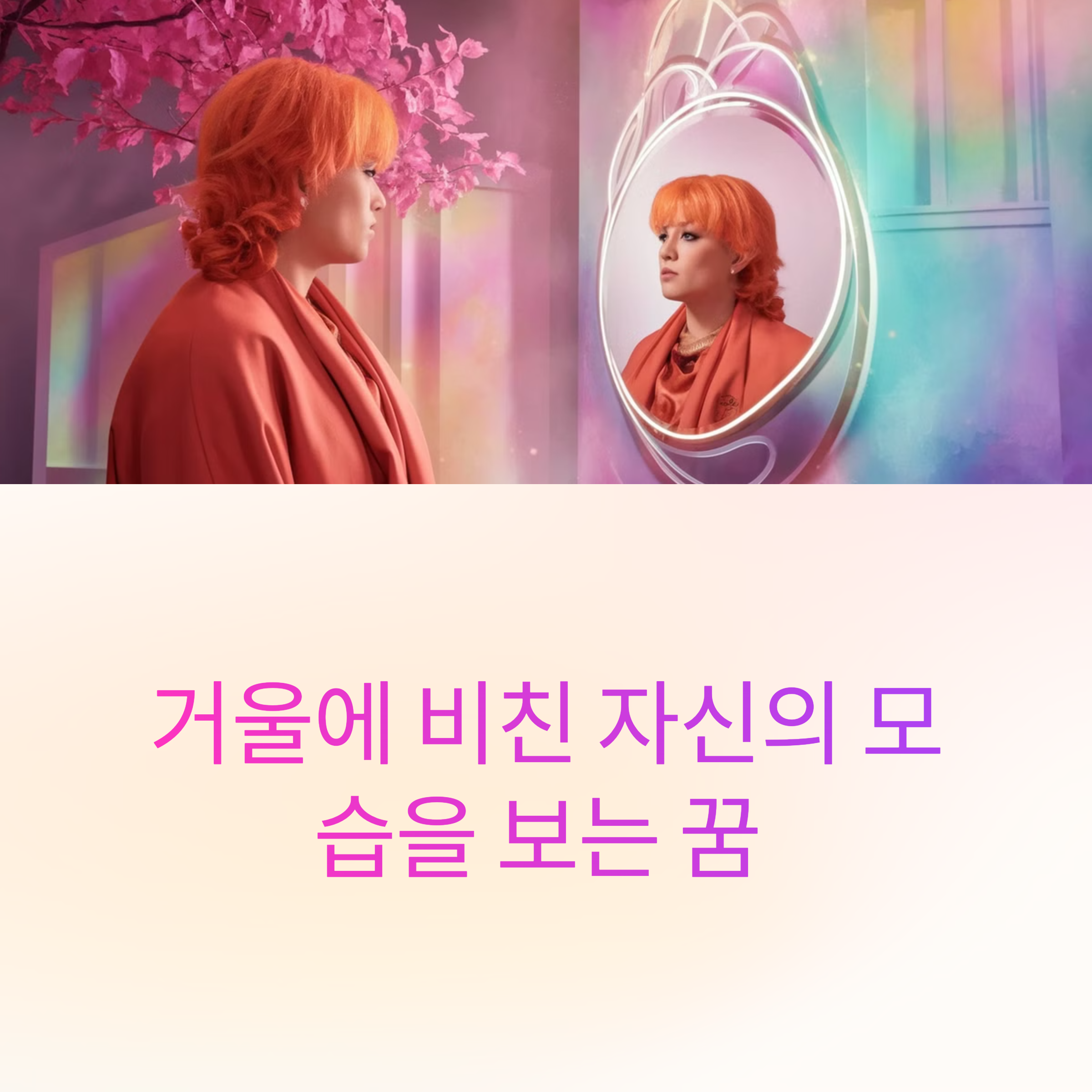 거울에 비친 자신의 모습을 보는 꿈