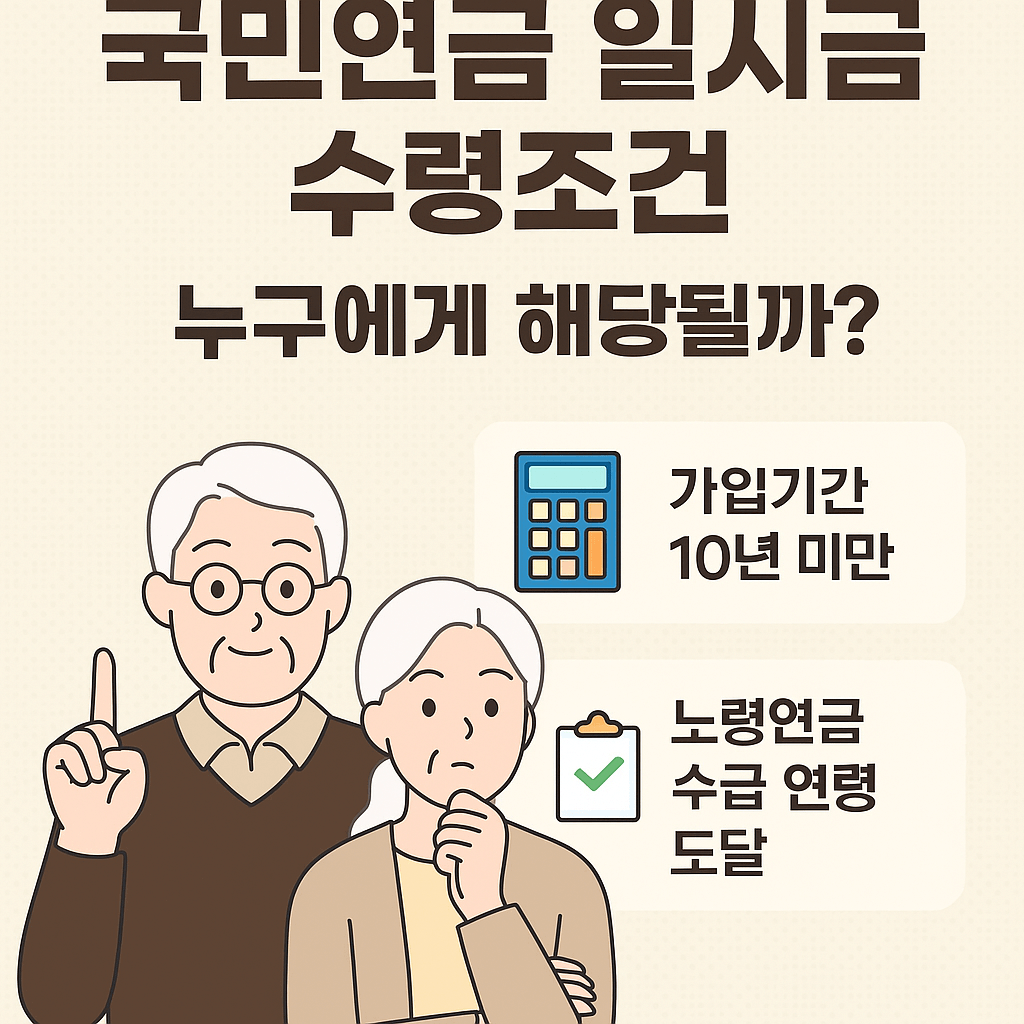 국민연금 일시금 수령 가능자격 및 신청방법 안내
