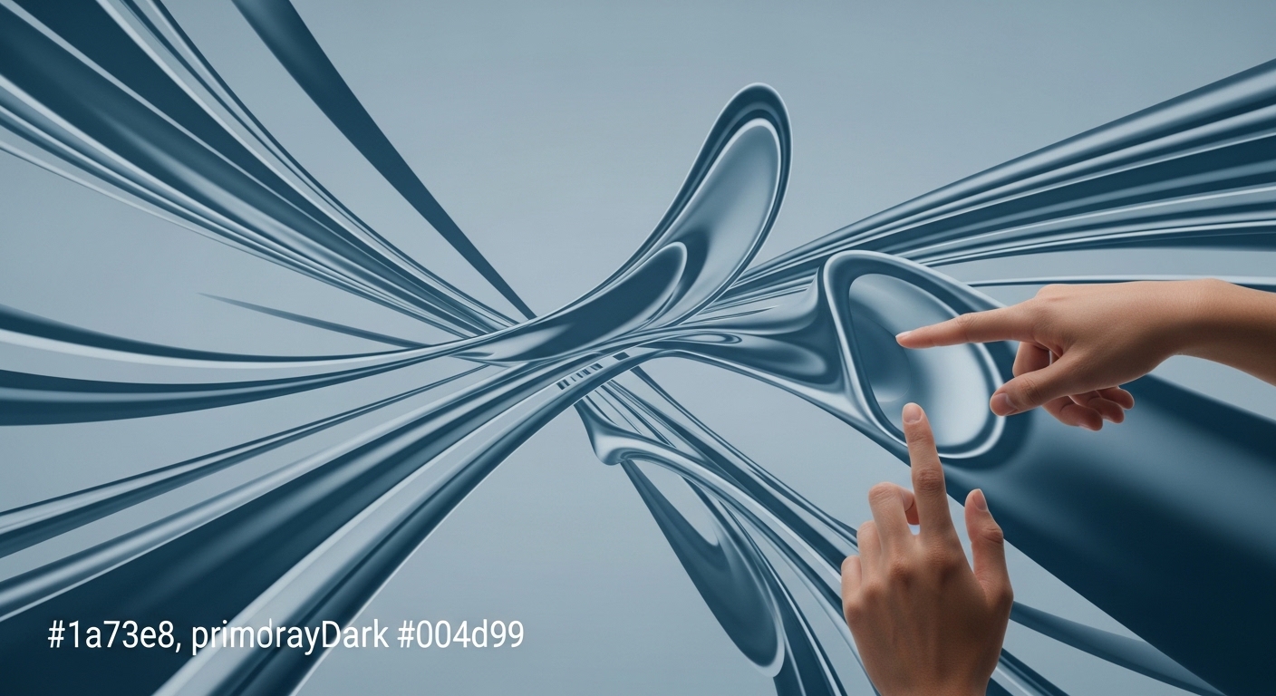 기존의 틀을 깨고 새로운 아이디어가 샘솟는 창의적인 추상화. 인간의 손이 새로운 형태를 이끌어내는 모습으로 AI 시대의 창의성을 상징합니다.