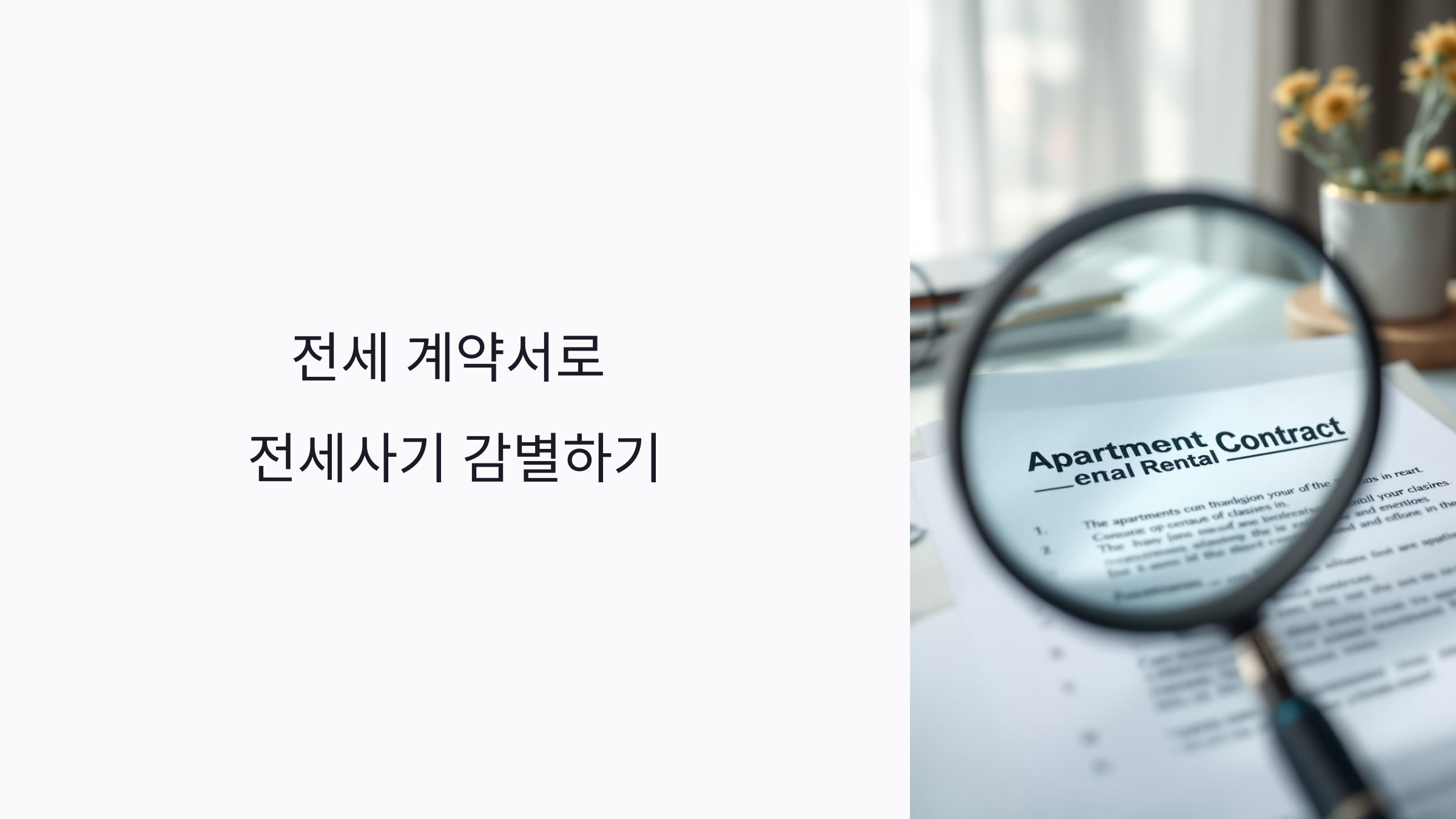 전세 계약서로 전세사기 감별하는 6가지 체크포인트