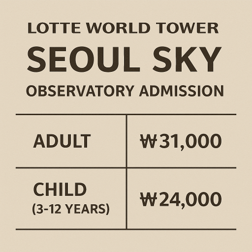 롯데타워 전망대 요금