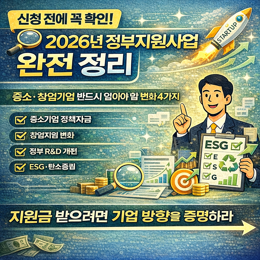 2026년 정부 지원사업 총정리