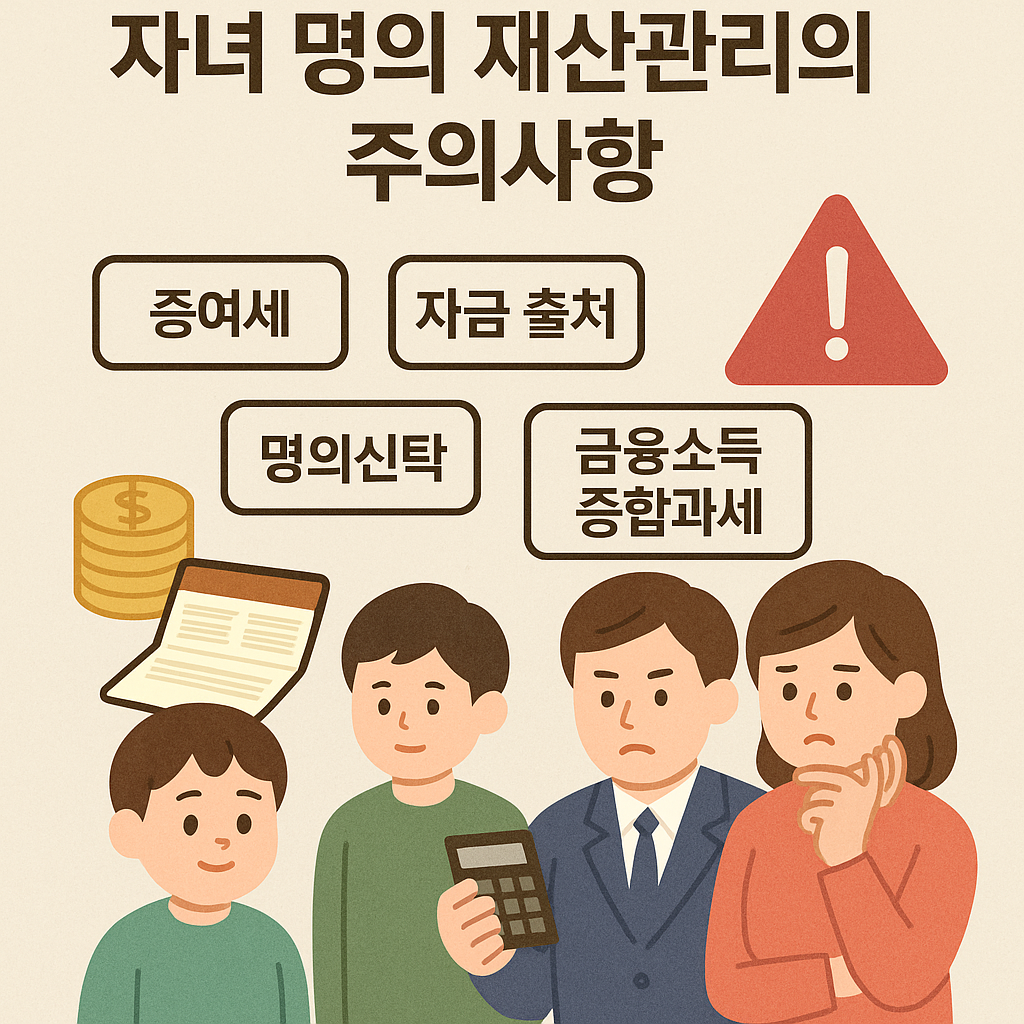 자녀명의 재산관리 관련 사진