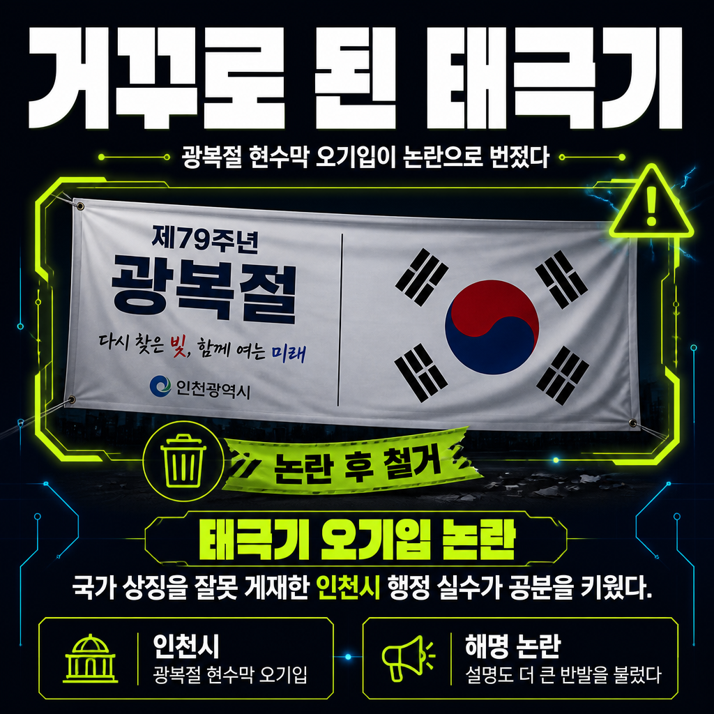 거꾸로 된 태극기