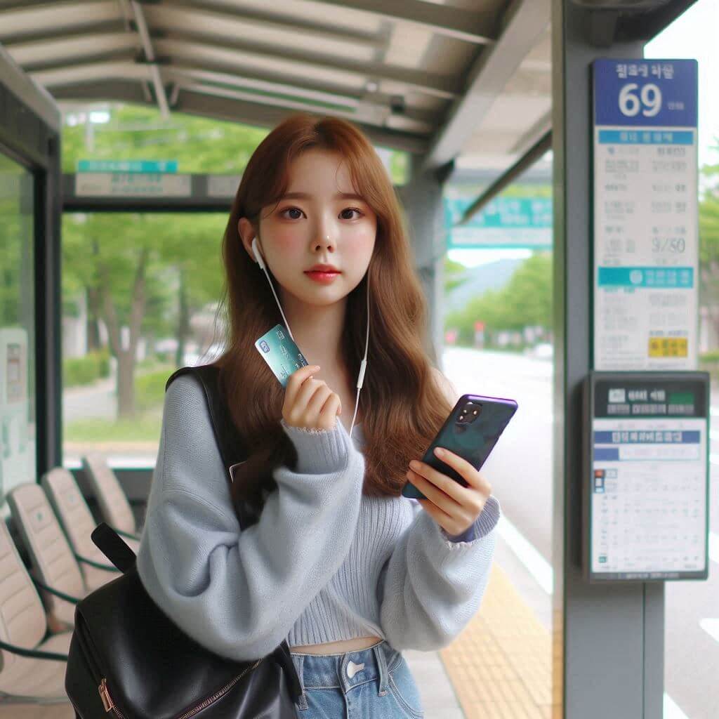 카드들고 있는 여학생,중교통 지원 K-패스 신청