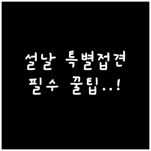 2026 설날 교도소 특별접견 신청 ..