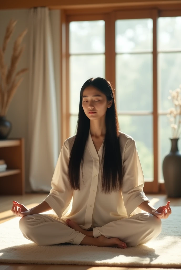 명상중인 여자 이미지