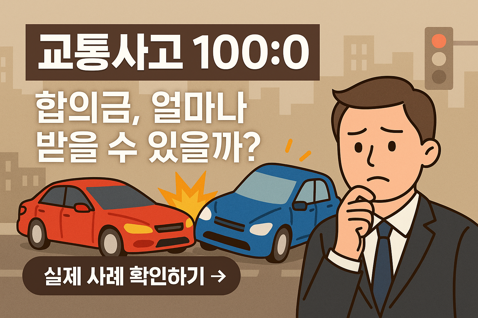 교통사고 100대 0, 합의금 얼마나 받을 수 있을까? 금액별 사례 정리