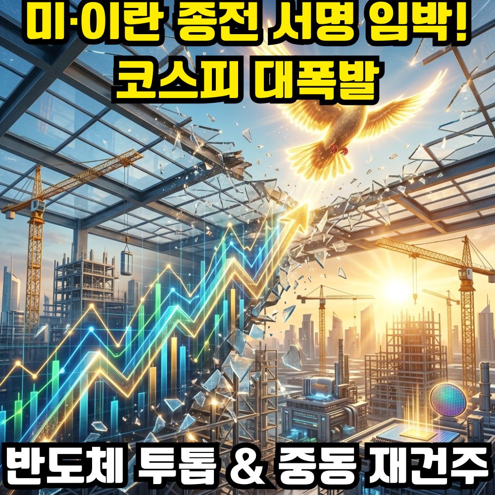 6월 15일 미국 이란 종전 합의 수혜주 중동 재건 건설주 및 반도체 폭등 시황