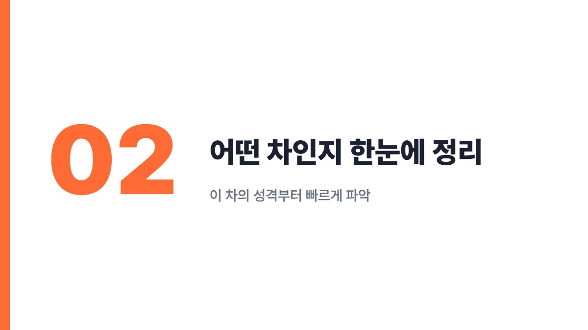 어떤 차인지 한눈에 정리 &mdash; 이 차의 성격부터 빠르게 파악